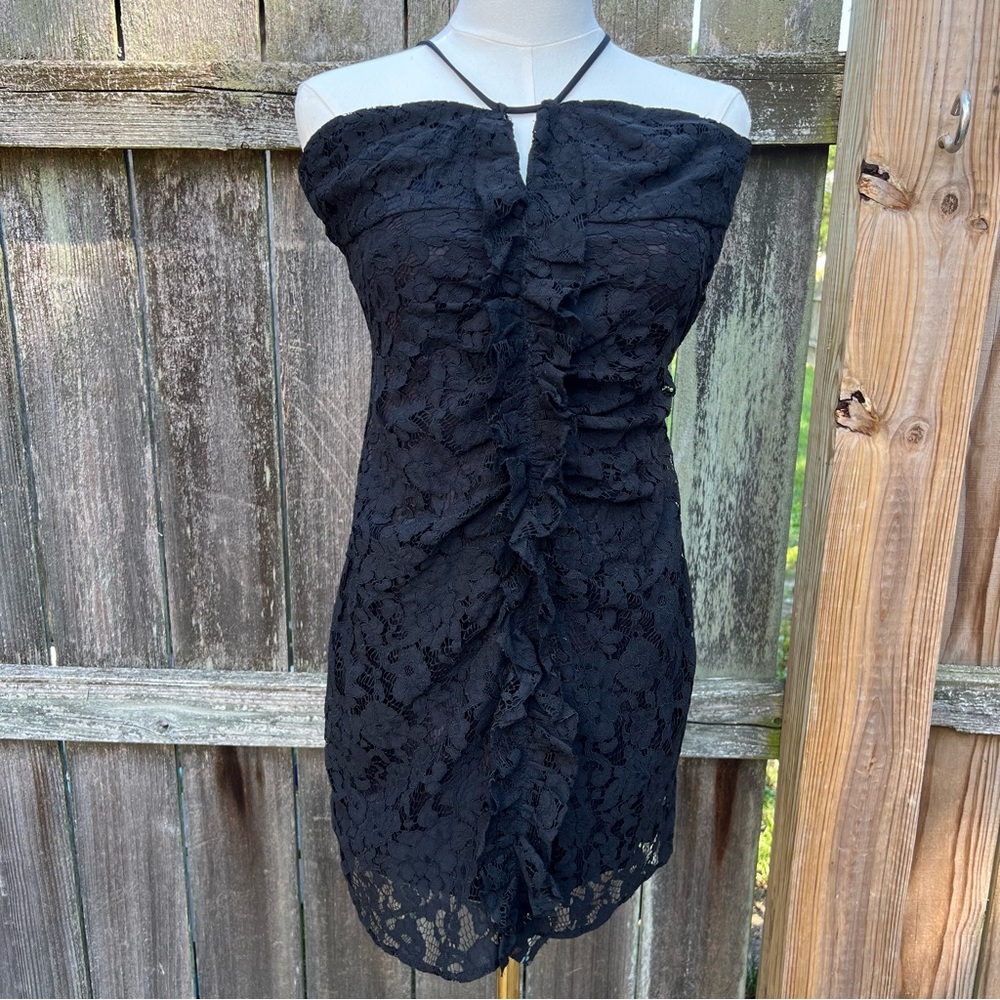 NWT Zara Mini Black Lace Dress